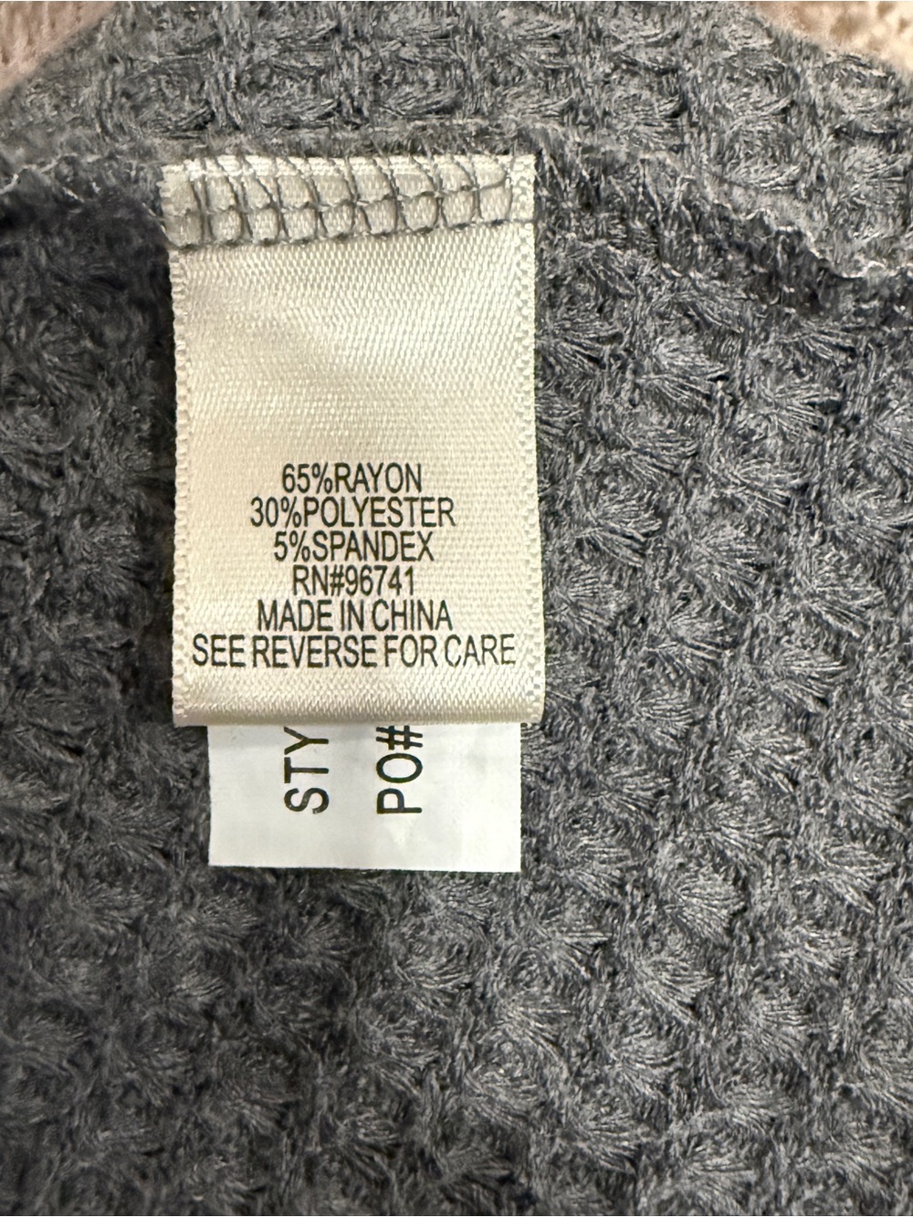 Cream, Dusty Rose and Gray Colorblock Open Cardigan - Picture 6 of 7